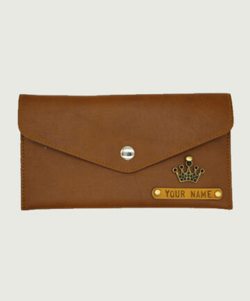 Tan Slim Women Personalized Clutches
