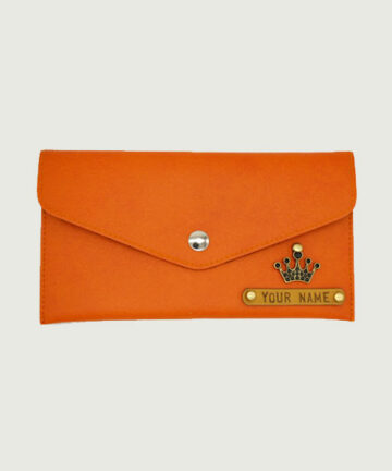 Orange Slim Women Personalized Clutches