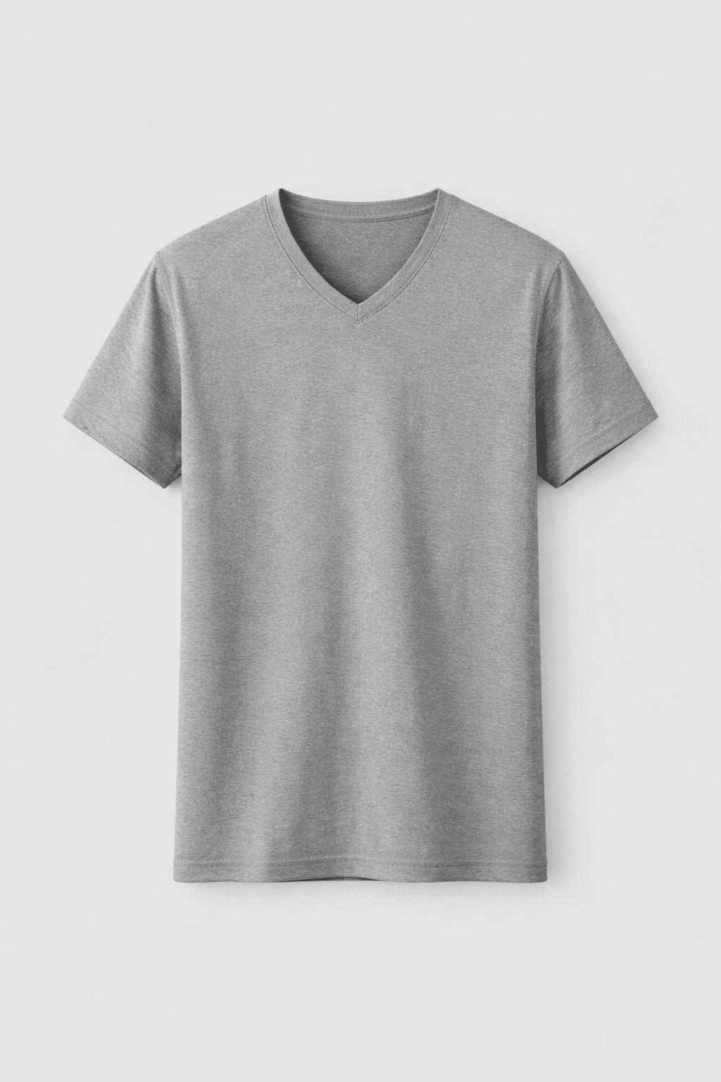 Plain Grey Vneck Tshirt - L
