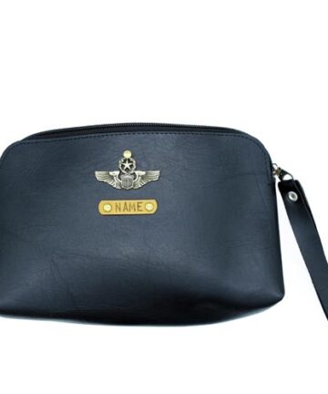 Black Personalized Travel Pouch
