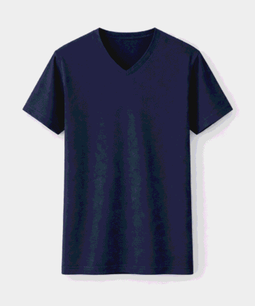 Plain Navy Blue Vneck Tshirt