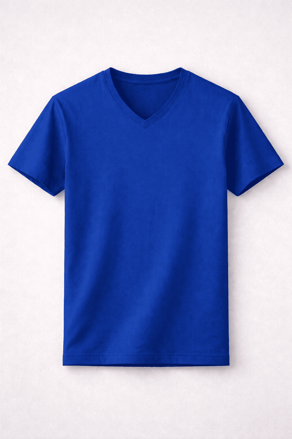 Plain Royal Blue Vneck Tshirt - XL
