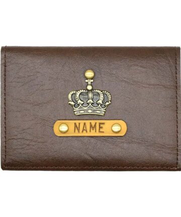 Dark Brown Personalized Cash and Card Holder