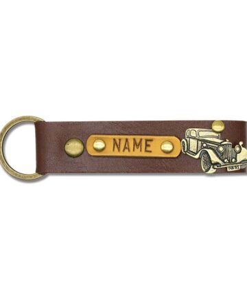 Dark Brown Personalized Keychain