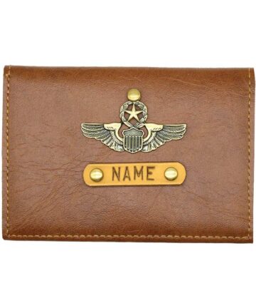 Tan Brown Personalized Cash and Card Holder